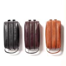 The Leblon Double-Compartment Leather Toiletry Bag